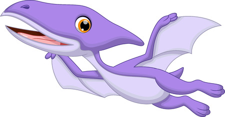 Cute pterodactyl cartoonのイラスト素材
