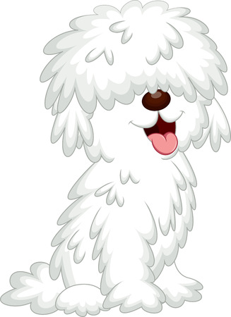 Cute komondor dog cartoonのイラスト素材