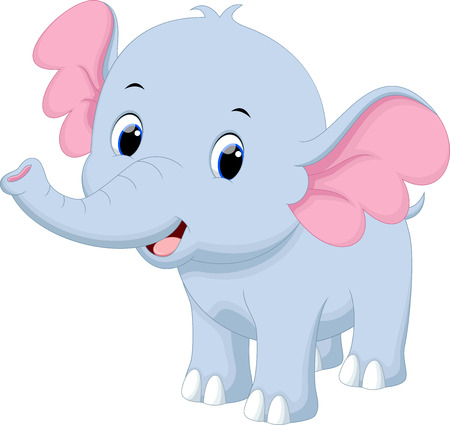 Cute baby elephant cartoonのイラスト素材