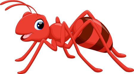 Illustration of ant cartoon on white backgroundのイラスト素材