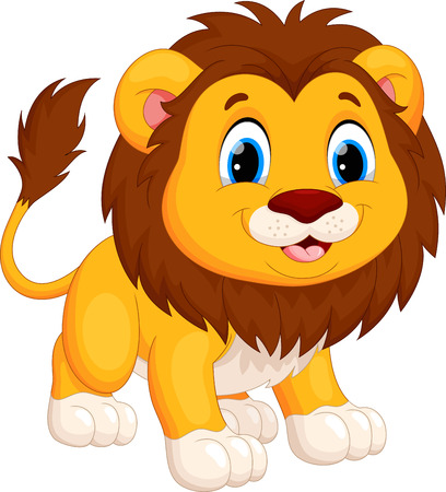 Cute lion cartoonのイラスト素材