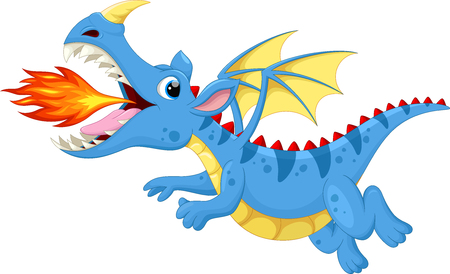 Cute dragon with fireのイラスト素材