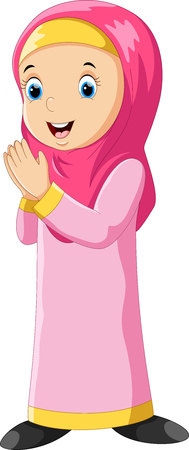 Girl muslim cartoonのイラスト素材