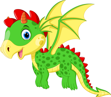 Cute dragon flyingのイラスト素材