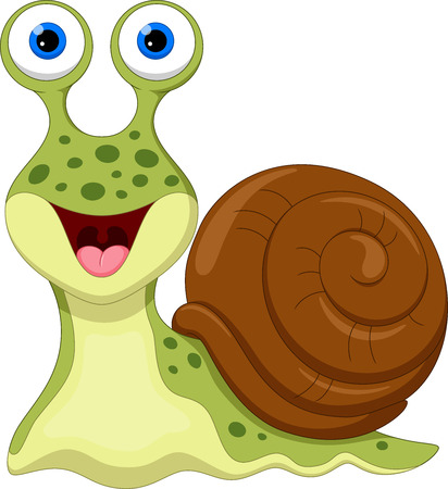 Vector illustration of Cute Snail Cartoonのイラスト素材