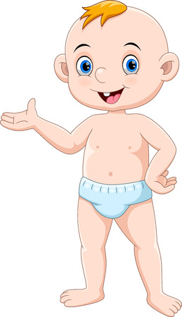 Vector illustration of Cute and adorable baby cartoons isolated on white backgroundのイラスト素材