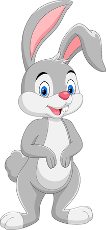 Vector illustration of Cute and adorable rabbit cartoon isolated on white backgroundのイラスト素材