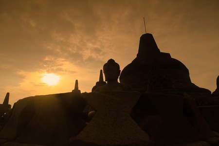 sunrise at Borobudurの写真素材