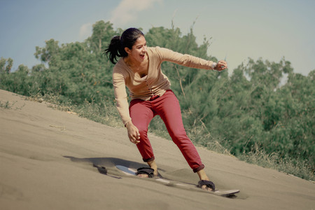 sandboarding at Parangkusumo Desert jogjakarta indonesiaのeditorial素材