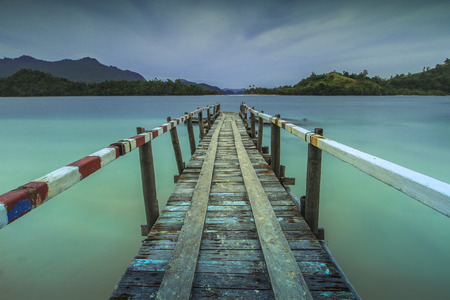 traditional dock at Pagang Island West Sumatera Indonesiaの写真素材