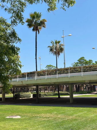 Bridge over the river in the city of Valencia, Spain.の写真素材