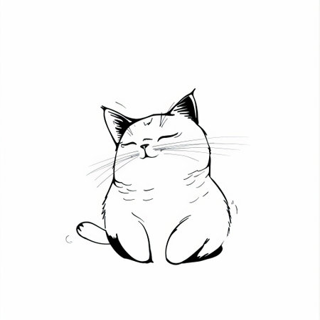Cat sketch on a white background. Vector illustration of a cat.の素材