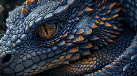 3D rendering of a fantasy dragon with a beautiful pattern and textureの素材