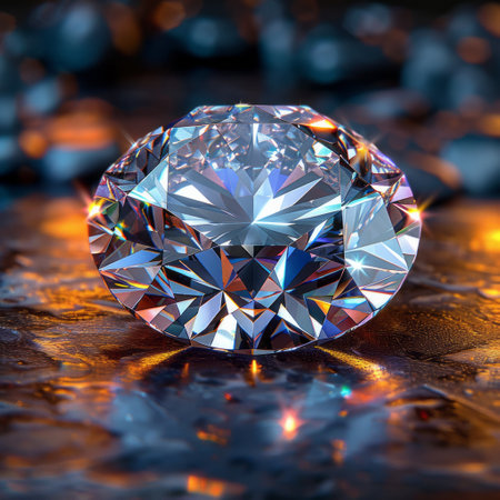 diamond on a black background, close-up, macro photoの素材