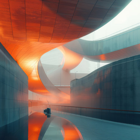 Abstract modern architecture background. 3d rendering, 3d illustration.の素材