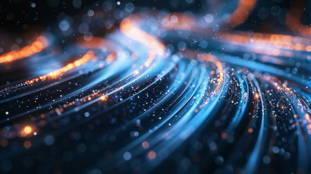 abstract background of glowing particles with depth of field and bokeh effectの素材