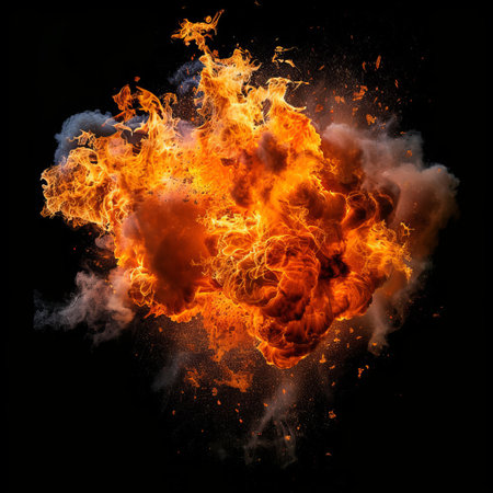 Fire flames isolated on black background. Abstract fire background. 3d renderingの素材