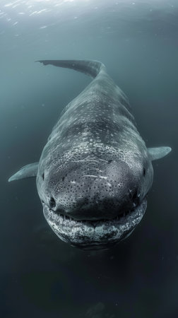 Whale shark (Rhincodon carcharias) in the waterの素材
