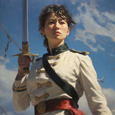 Portrait of a girl in the style of the 19th centuryの素材