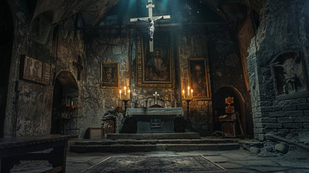 Interior of the Church of the Holy Sepulchre in Jerusalemの素材