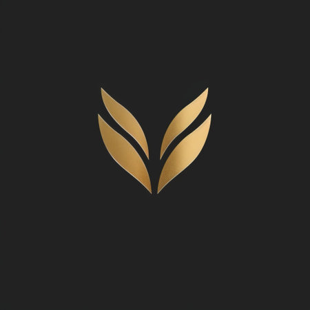 golden leaf icon on black background, luxury and elegant symbol designの素材