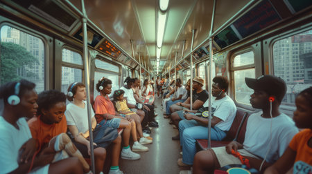 People traveling by tram in Bangkok,Thailand. (selective focus)の素材