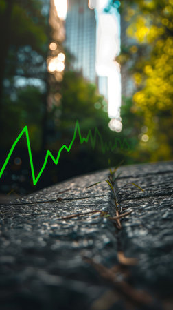 Business graph on the ground, financial concept, stock market background.の素材