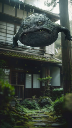 Sculpture of a dragon in Kamakura, Japan.の素材