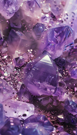 purple crystals on a black background, macro photo, shallow depth of fieldの素材