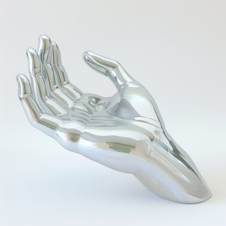 Human hand on a white background. 3d rendering. Computer digital drawing.の素材