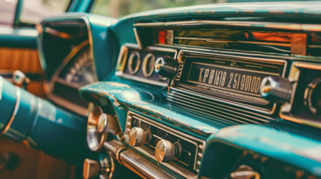 Selective focus point on Vintage car - Vintage filter processing style picturesの素材