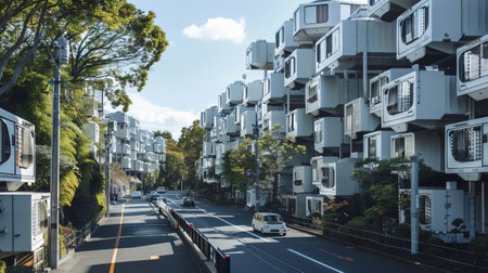 View of the street of the city of Tokyo in Japan in Asiaの素材