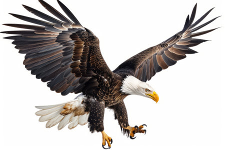 Bald Eagle (Haliaeetus leucocephalus) isolated on white backgroundの素材