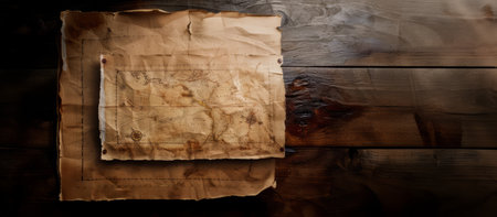 old paper on a dark wooden background with a place for your textの素材