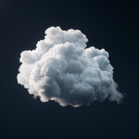 Clouds on dark background, 3d render, computer generated imagesの素材