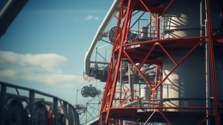 Industrial equipment. Oil refinery. Industrial background. Oil and gas industryの素材