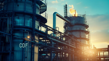 Industrial zone,The equipment of oil refining,Refinery plantの素材