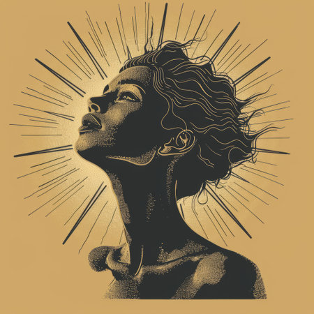 Portrait of a beautiful woman with closed eyes. Vector illustration.の素材