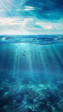 Underwater world. Underwater world. Underwater world. 3d renderの素材