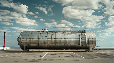 Oil tank on the background of the cloudy sky. 3d renderingの素材