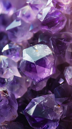 amethyst crystals as nice natural mineral background (close-up shot)の素材