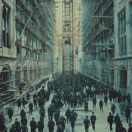 Crowd of people walking in central London.の素材