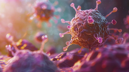 3D illustration of SARS-CoV-2 coronavirus 2019-nCoV. SARS-CoV-2 is a pathogen that attacks the respiratory tract.の素材