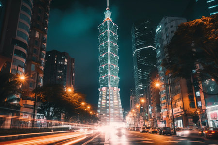 Shanghai Lujiazui Finance and Trade Zone of the modern city nightの素材