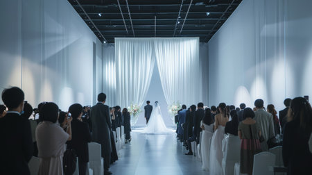 Wedding ceremony in the style of fine art. Wedding dress.の素材