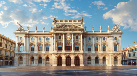 Town hall in Trieste, Italy. Trieste is the capital of Italy.の素材