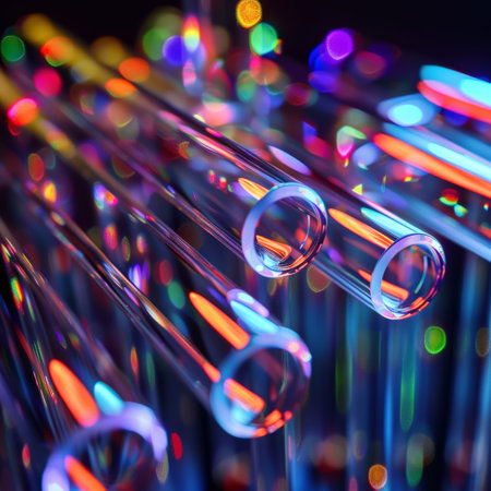 Close-up of multicolored LED lights. Abstract background.の素材