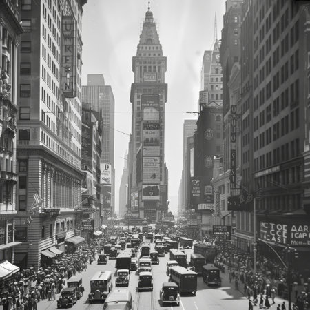 Traffic in the streets of New York City.の素材