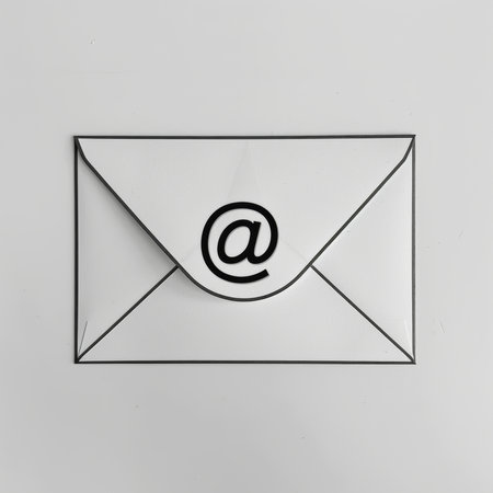 Mail icon on a white background. Envelope with email symbol.の素材