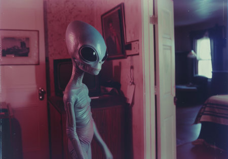 Astronaut in the interior of the room. The concept of science fiction.の素材
